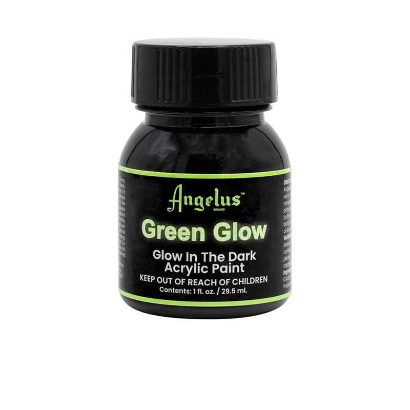 Angelus Glow in the Dark Acrylic Leather Paint 1 fl oz/30ml Bottle. Green Glow 050